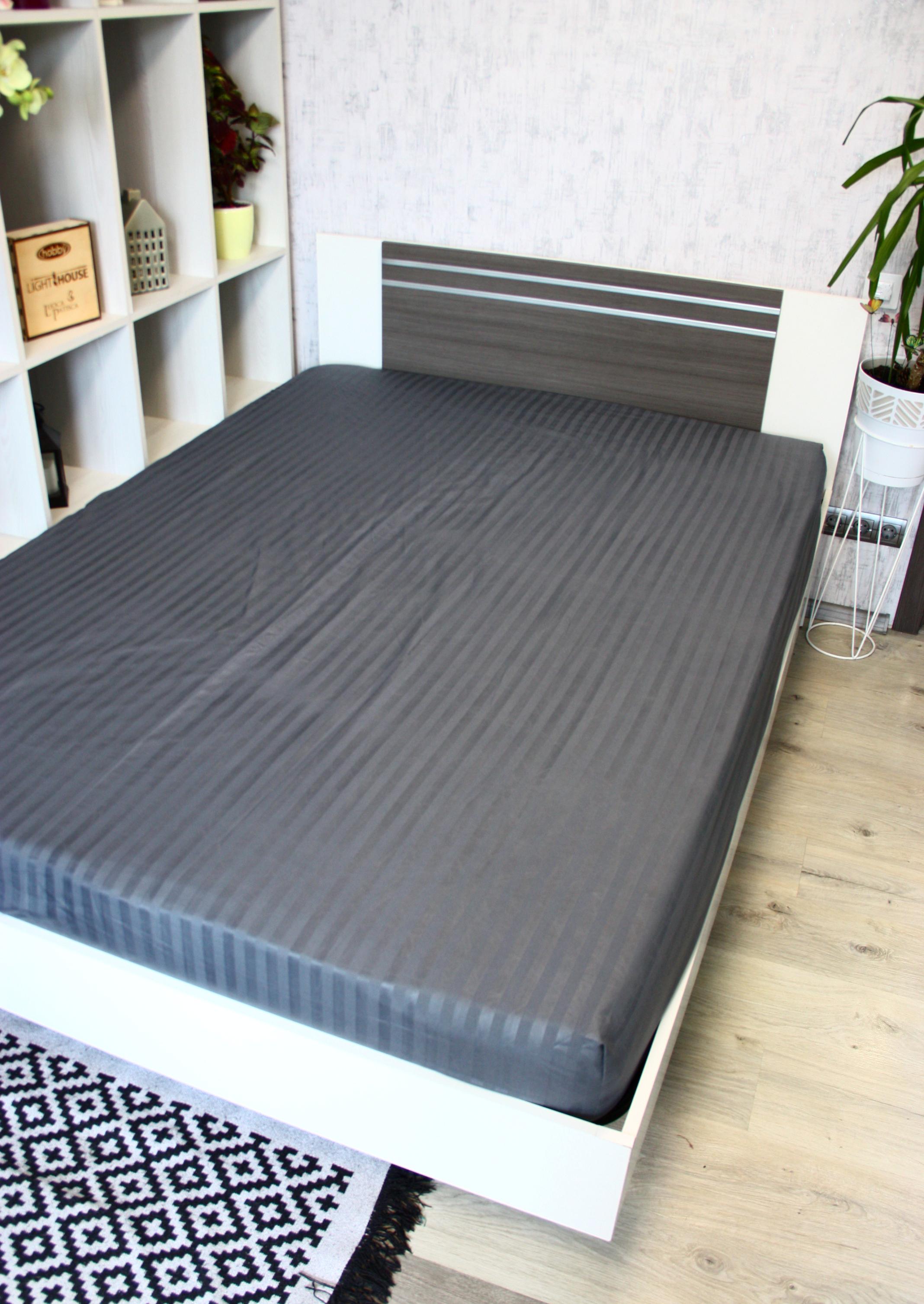 Простынь на резинке Mf Stripe 180х200 см Graphite