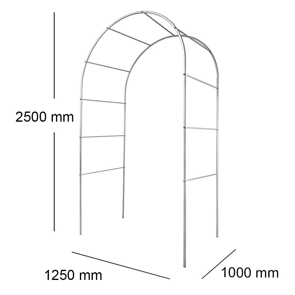 Опора для рослин арка садова 2500х1250х1000 мм d 20 мм/d 12 мм (АС-D20/D12-2500*1250*1000) - фото 2