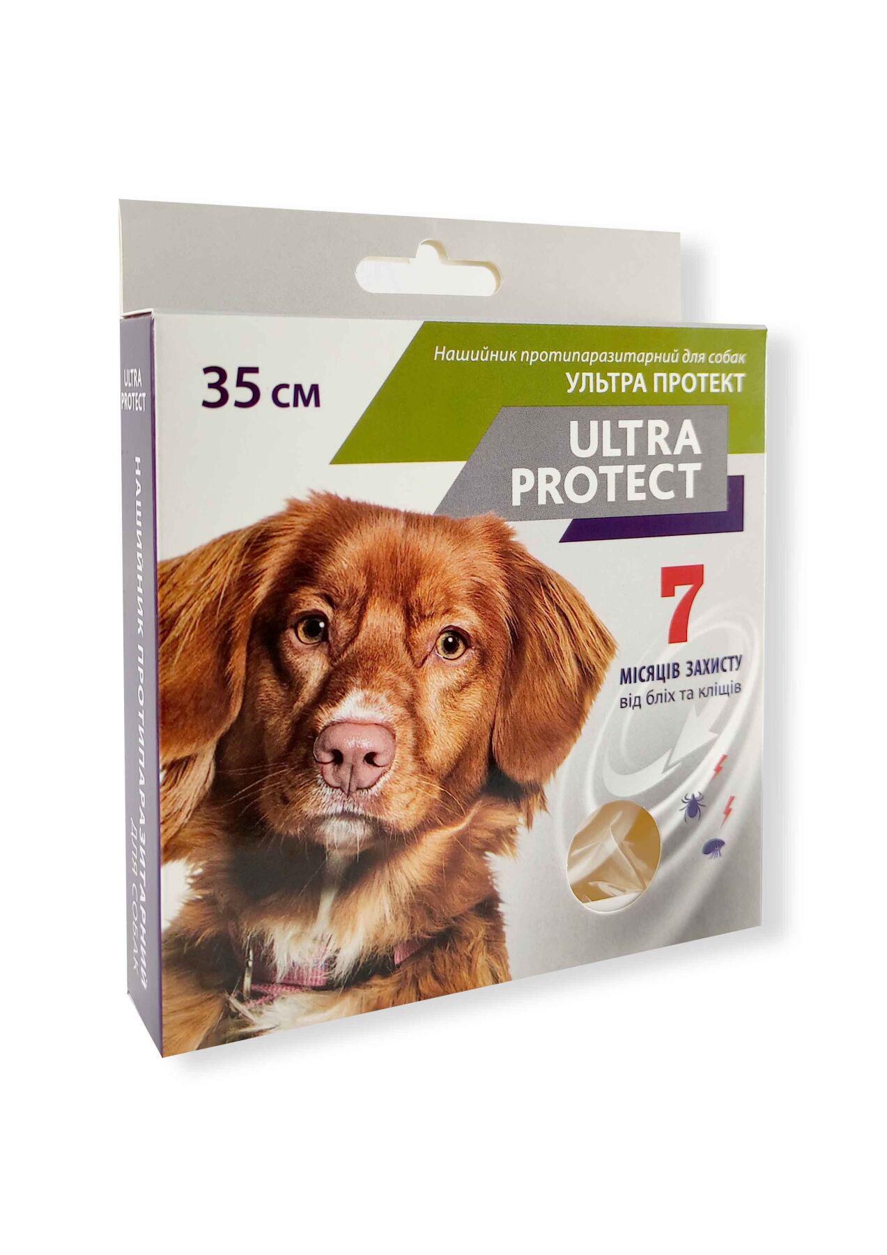 Противопаразитарный ошейник для собак Ultra Protect 35 см Белый (001320)