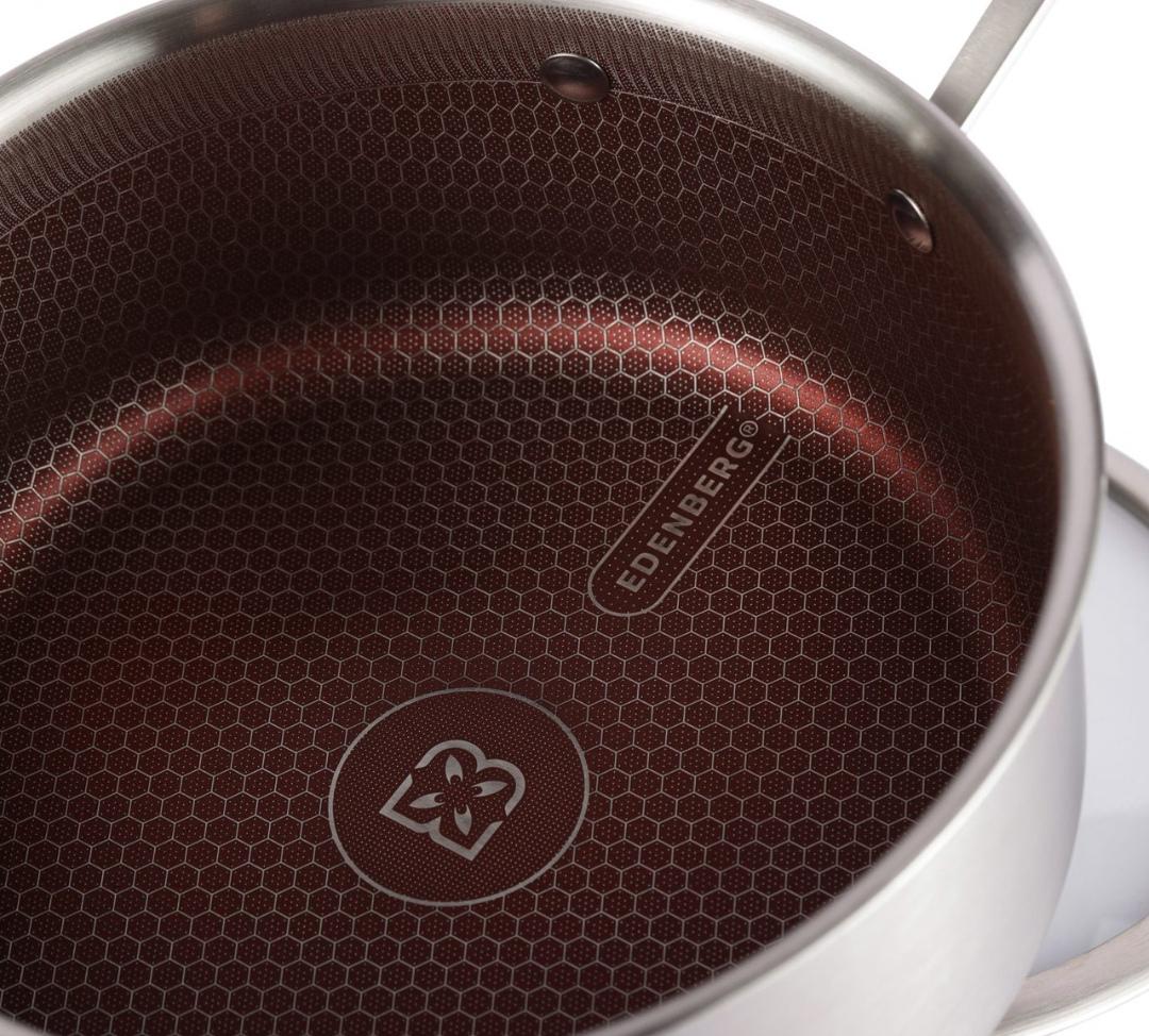 Каструля з нержавіючої сталі Edenberg з кришкою та тришаровим антипригарним покриттям 2,8 л 20 см (EB-17056) - фото 5
