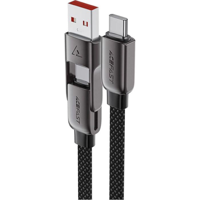 Кабель Acefast C13-04 USB 2.0 USB-A/USB-C to USB-C 1,2 м 60W 3A Black (6974316282334) - фото 3 Кабель Acefast C13-04 USB 2.0 USB-A/USB-C to USB-C 1,2 м 60W 3A Black (6974316282334) - фото 3