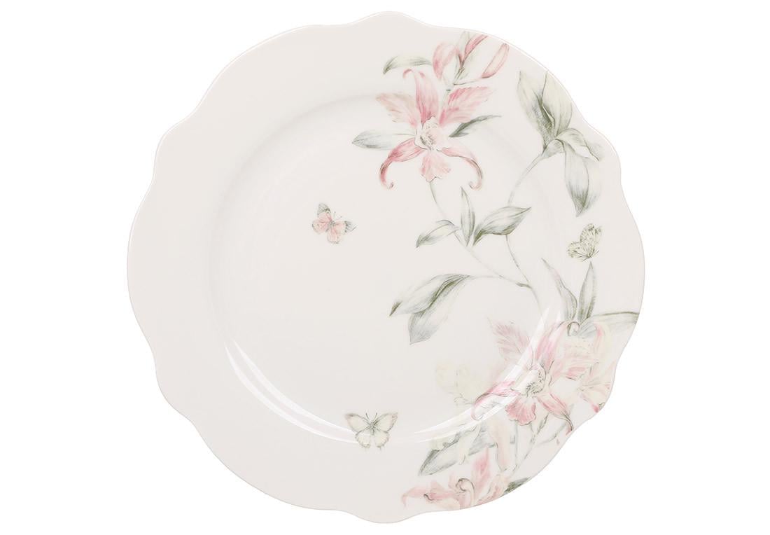 Тарелка Bona Di Pink Orchid фарфоровая 19,5 см (K153)