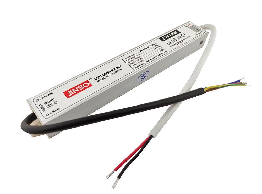 Блок живлення JINBO 60 Вт 220V AC/24V DC IP67 (JLV-24060KA-W)