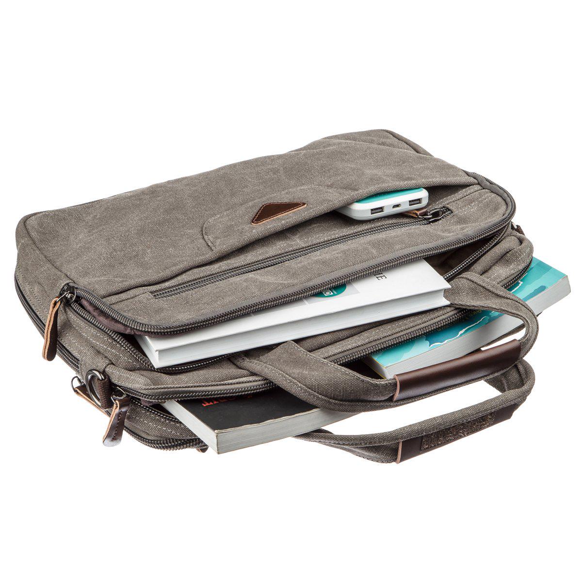 Сумка для ноутбука Vintage 20086 текстильная Серый - фото 2 Сумка для ноутбука Vintage 20086 текстильная Серый - фото 2