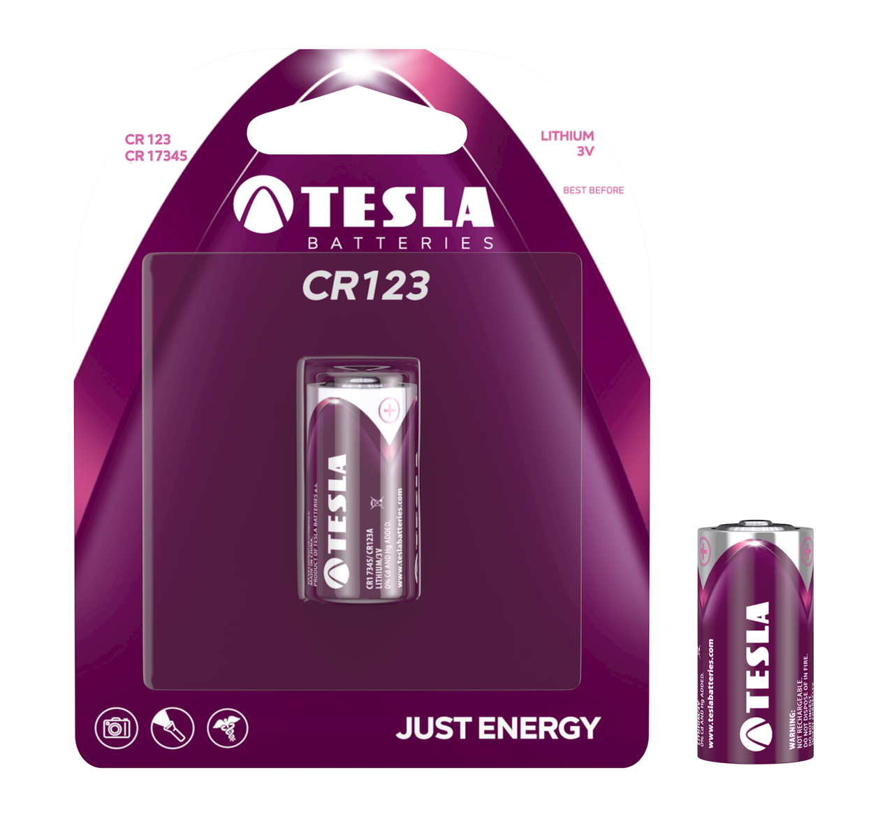 Батарейка TESLA CR123 CR17345 3V BLISTER FOIL 1 шт. (2275405336