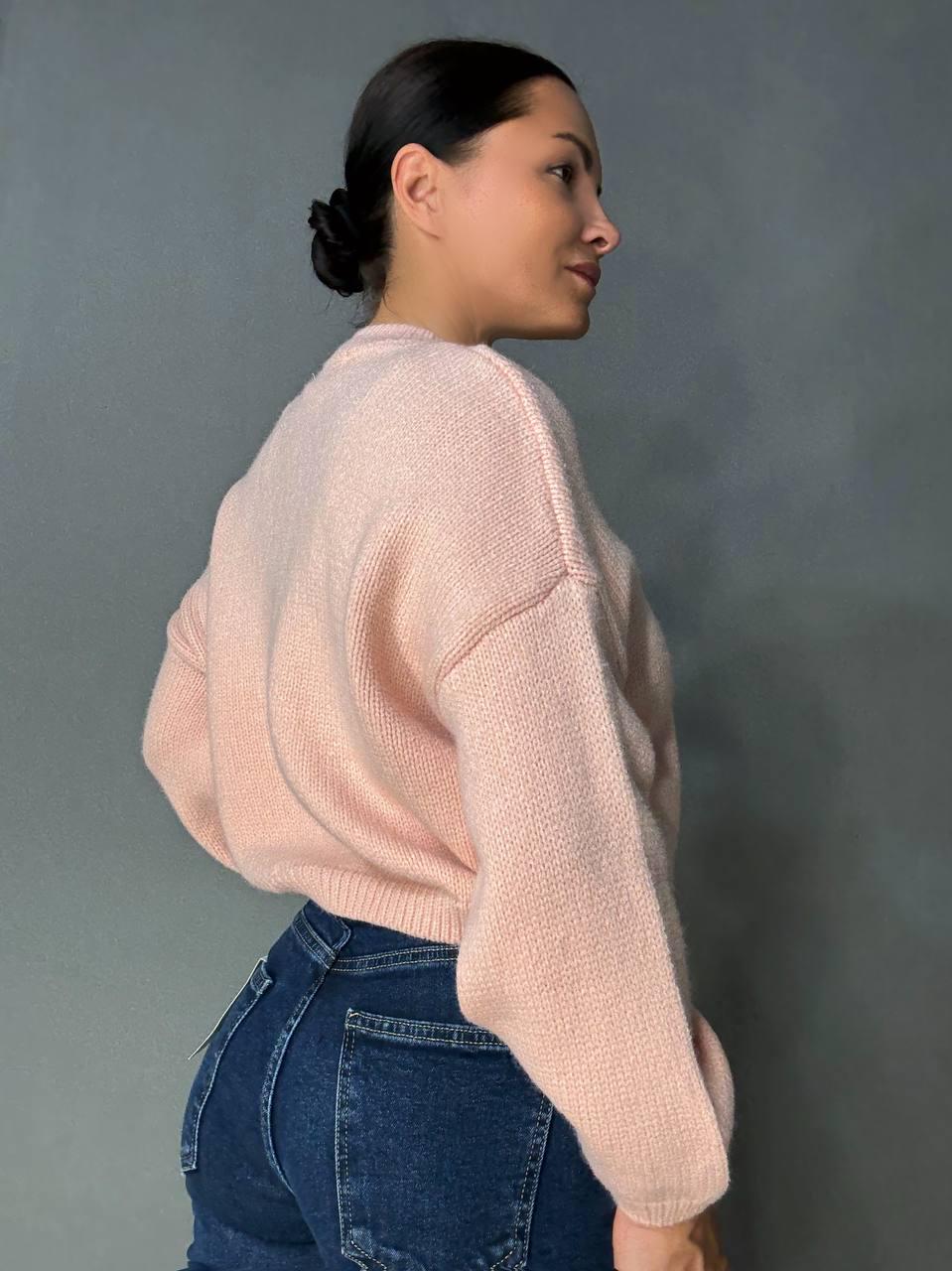Свитер женский Fancy Matinee 539 оверсайз однотонный OS Розовый (5306) - фото 3 Свитер женский Fancy Matinee 539 оверсайз однотонный OS Розовый (5306) - фото 3