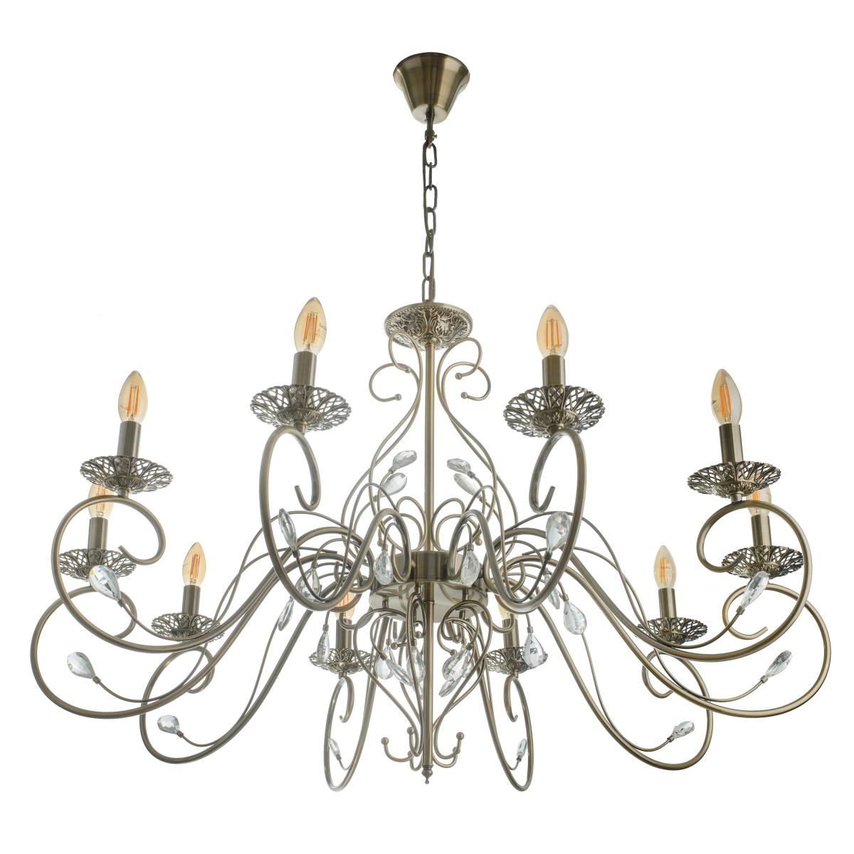Люстра подвесная Brille BCL-732S/10 E14 AB свеча кованая