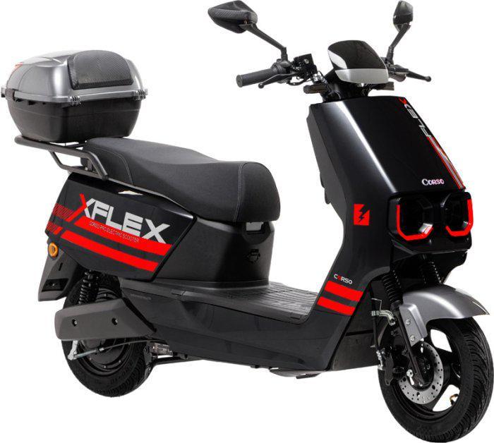 Электроскутер двухместный Corso FLEX 1800W 72V/35Ah Черный