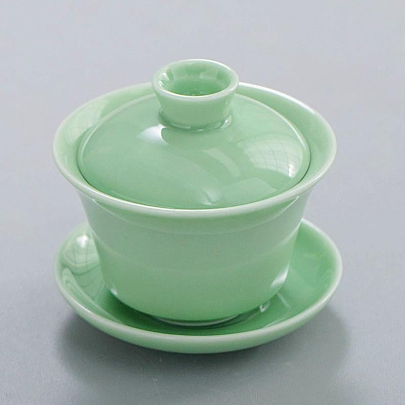 Гайвань фарфоровая для чайной церемонии 170 мл Зеленый (OS-TC032-2) - фото 2 Гайвань фарфоровая для чайной церемонии 170 мл Зеленый (OS-TC032-2) - фото 2