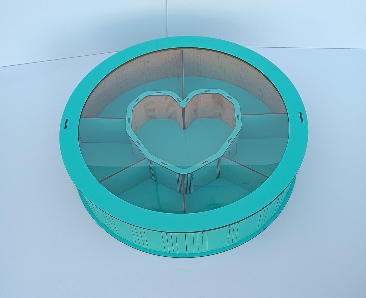 Коробка кругла з прозорою кришкою 40 см М'ятний - фото 1 Коробка кругла з прозорою кришкою 40 см М'ятний - фото 1