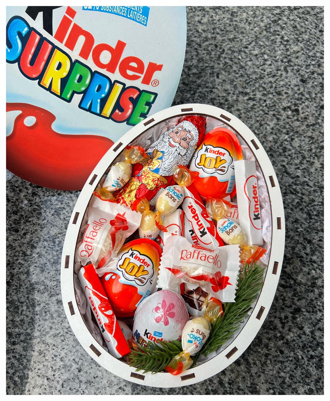 Подарунковий бокс дитині на день Святого Миколая з солодощами kinder (2026842264)