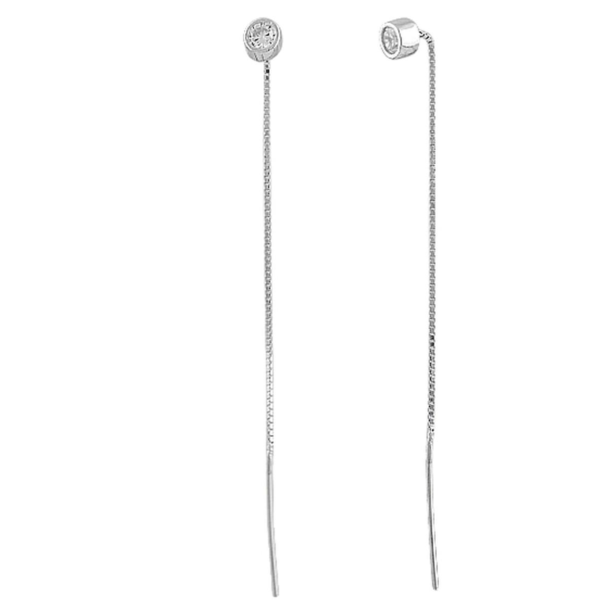 Срібні сережки з фіанітами (1583920)