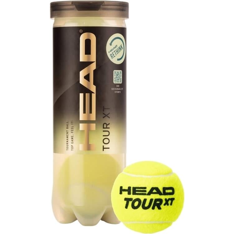 Набор мячей для тенниса Head TOUR XT 3 3 шт. Желтый (570823) Набор мячей для тенниса Head TOUR XT 3 3 шт. Желтый (570823)