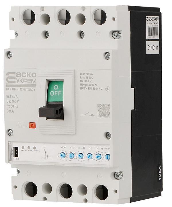 Автоматический выключатель силовой АСКО-УКРЕМ UTrust с электронным расцепителем 125M/125А 3P (28685401)