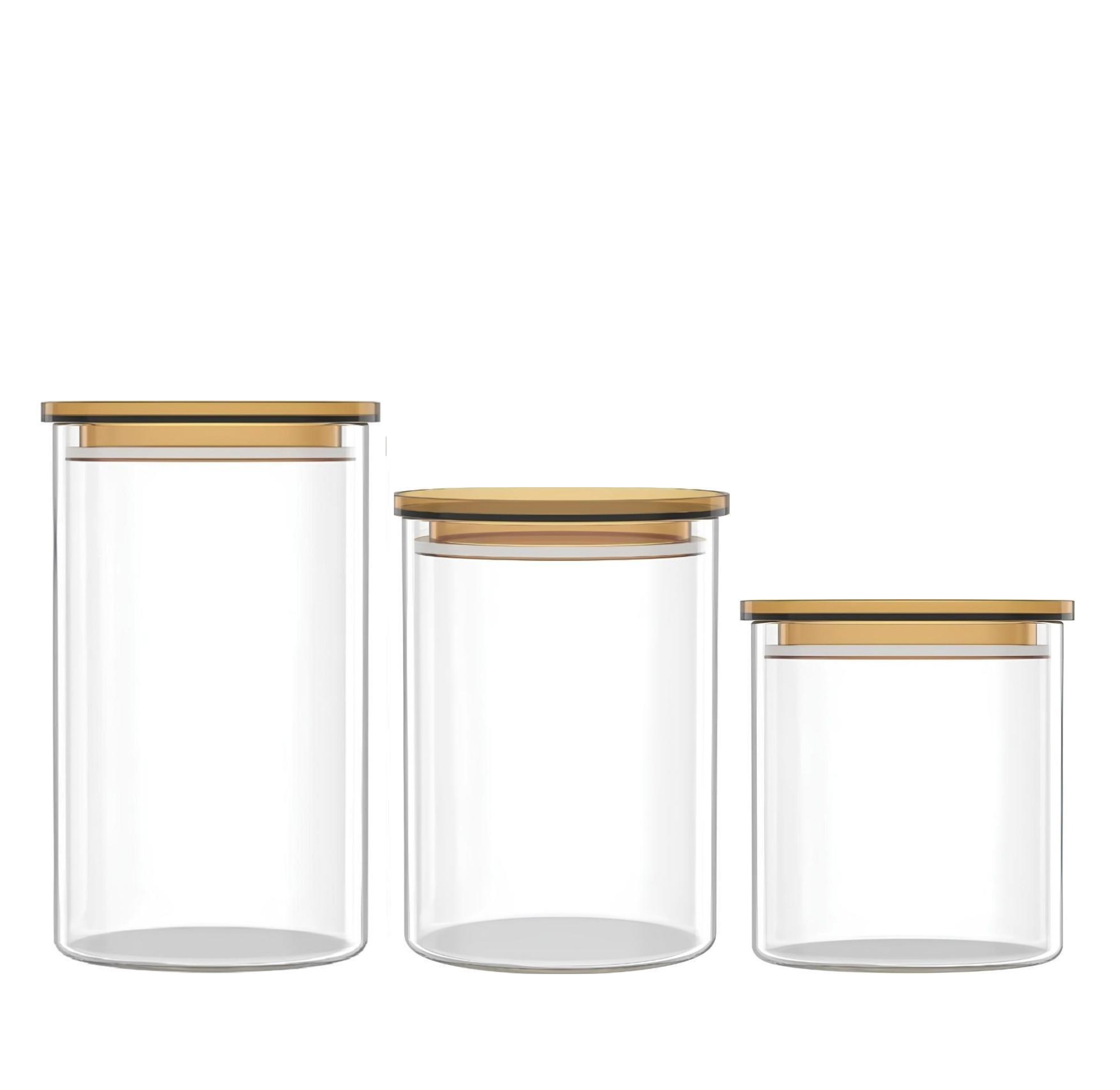 Набір скляних банок для зберігання Ardesto Fresh SFM 700/900/1100 мл 3 шт.