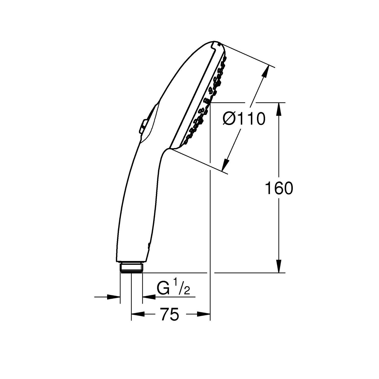 Душова лійка Grohe QuickFix Vitalio Start 26031001 CV033282 багаторежимна 110 мм Хром (214247) - фото 2