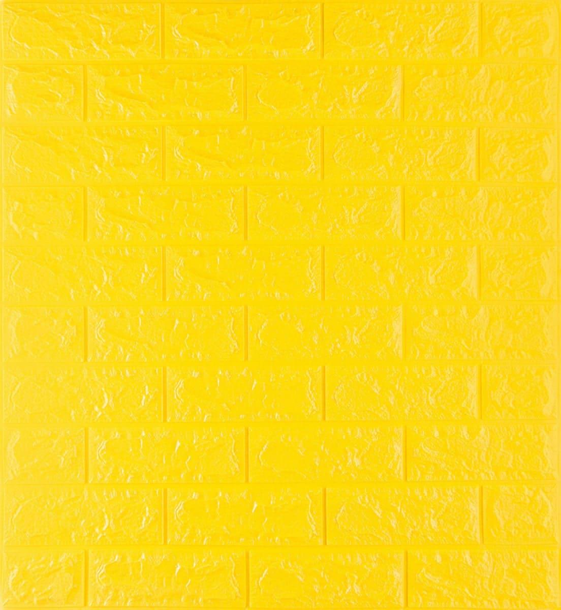 3D-панель самоклейна декоративна Цегла 700x770x7 мм Жовтий (62)