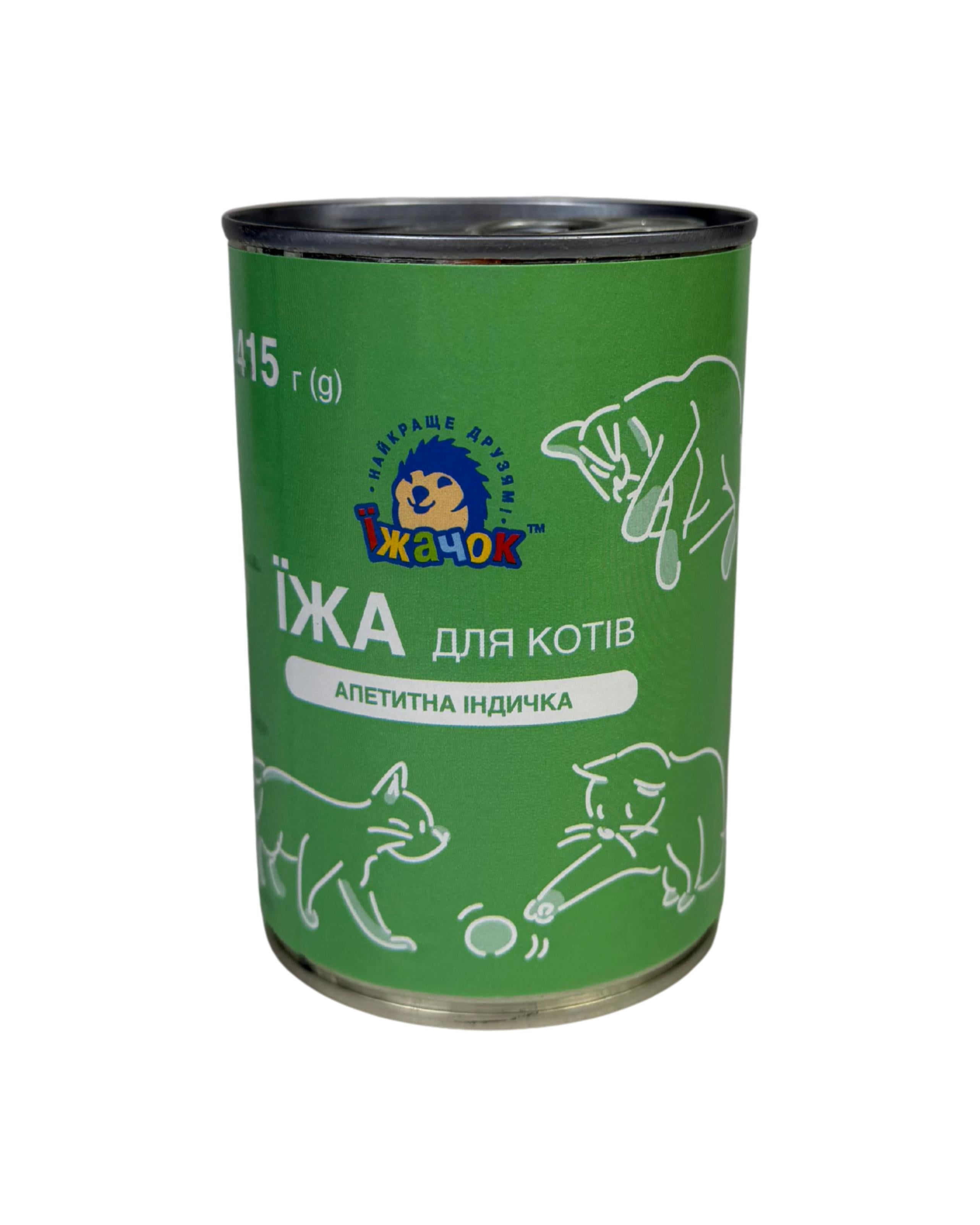Паштет Їжачок с индейкой для взрослых котов 415 г (91003)
