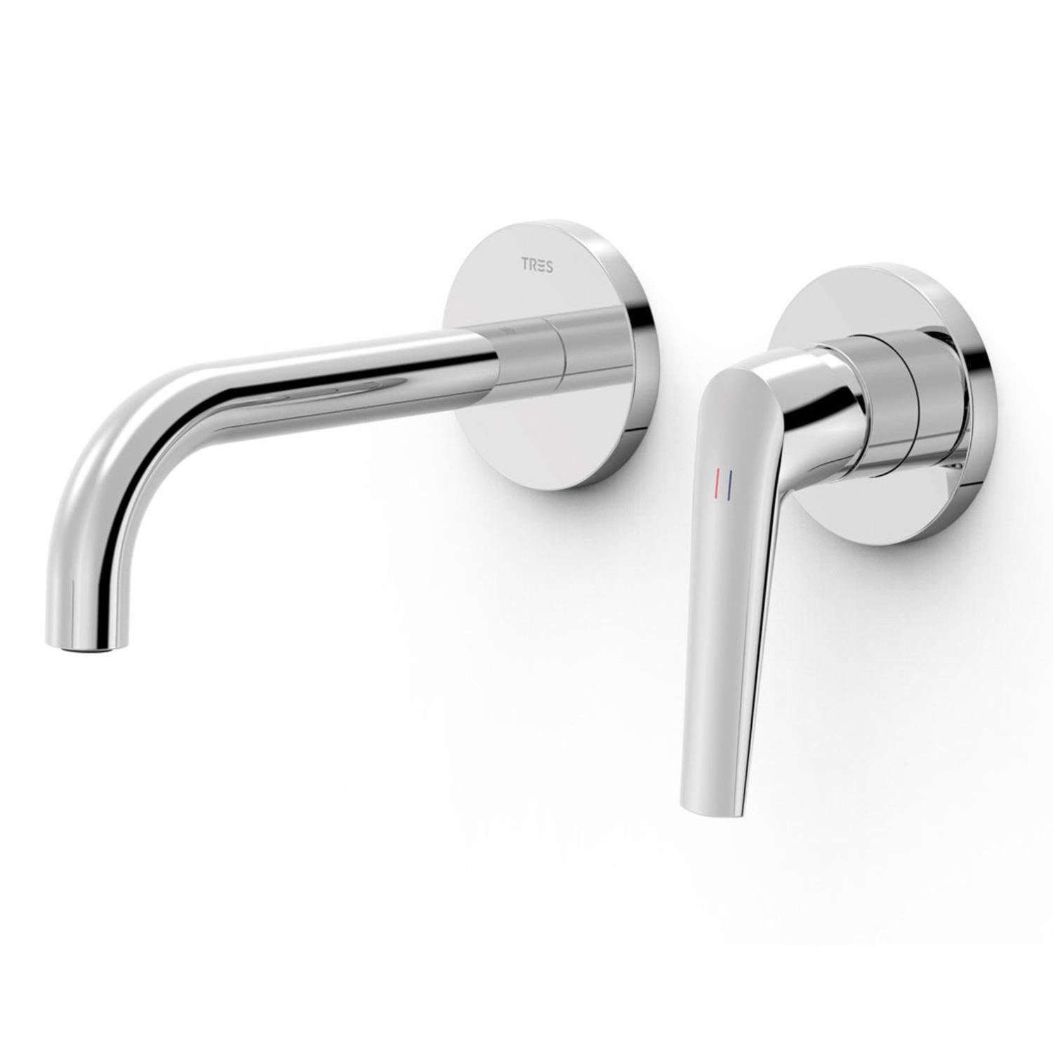 Смеситель для умывальника Tres FUJI 28130001 настенный однорычажный Хром (197286)