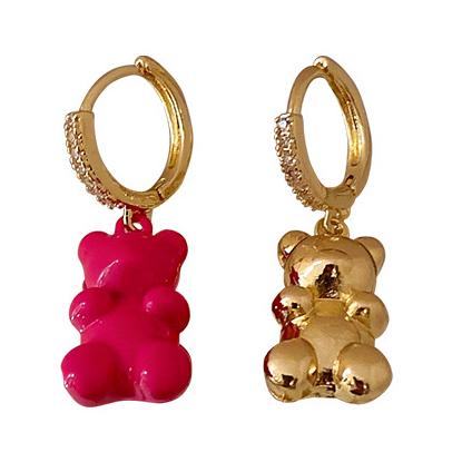 Серьги в форме мишек Resteq Розовый/Золотой (VA-1430293909)