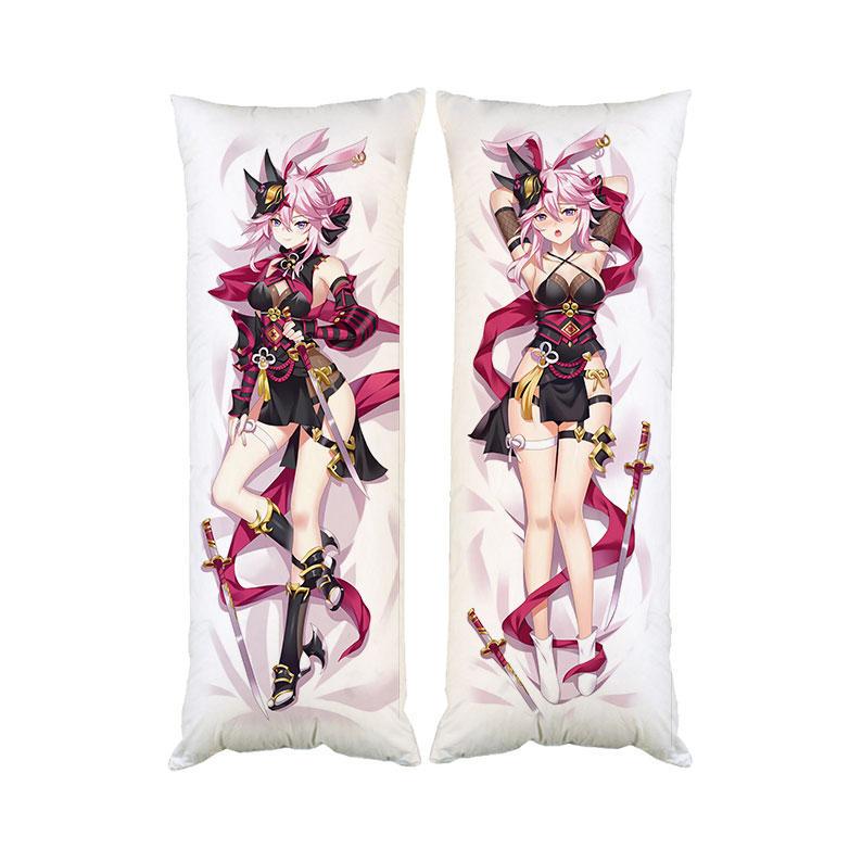 Подушка дакимакура Киана Хонкай Honkai Impact декоративная ростовая для обнимания 40x100 см (1190369786) - фото 11