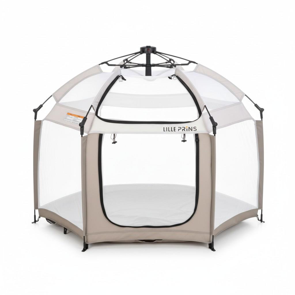 Манеж детский Bambi Cashmere с сетчатыми стенками и ковриком Бежевый