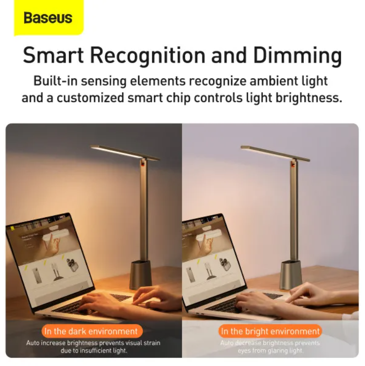 Настільна лампа BASEUS LED Smart Eye Reading Desk Lamp з вбудованим акумулятором 2200 mAh Сірий (DGZG-0G) - фото 10