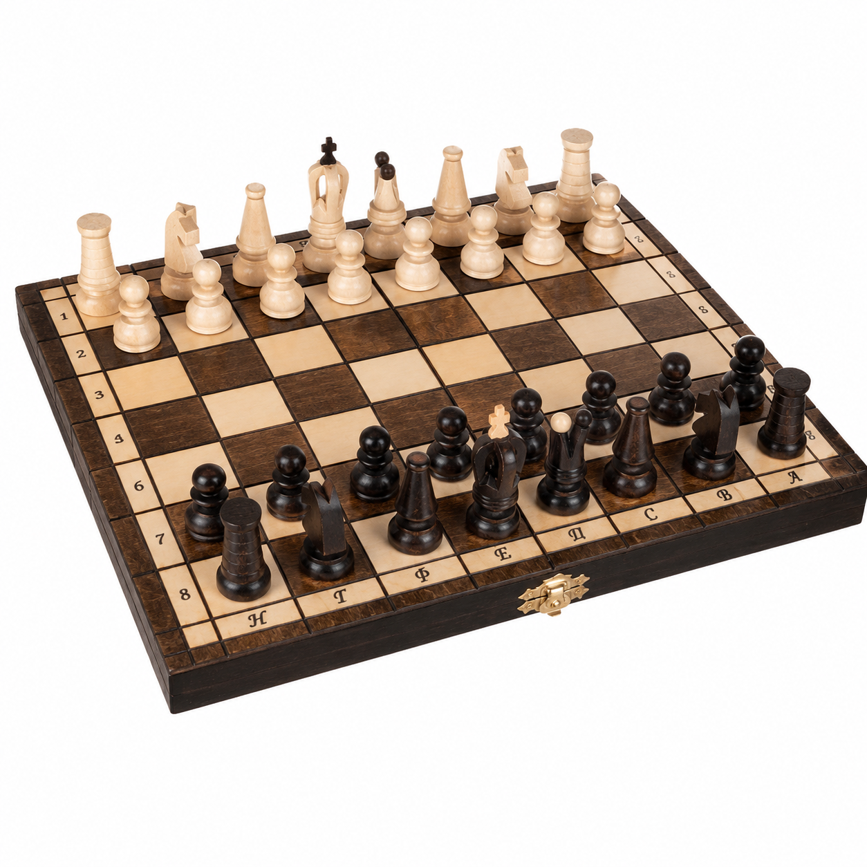 Шахматы королевские Ruhhy деревянные из граба складная доска 30,5x30,5 см (26038)