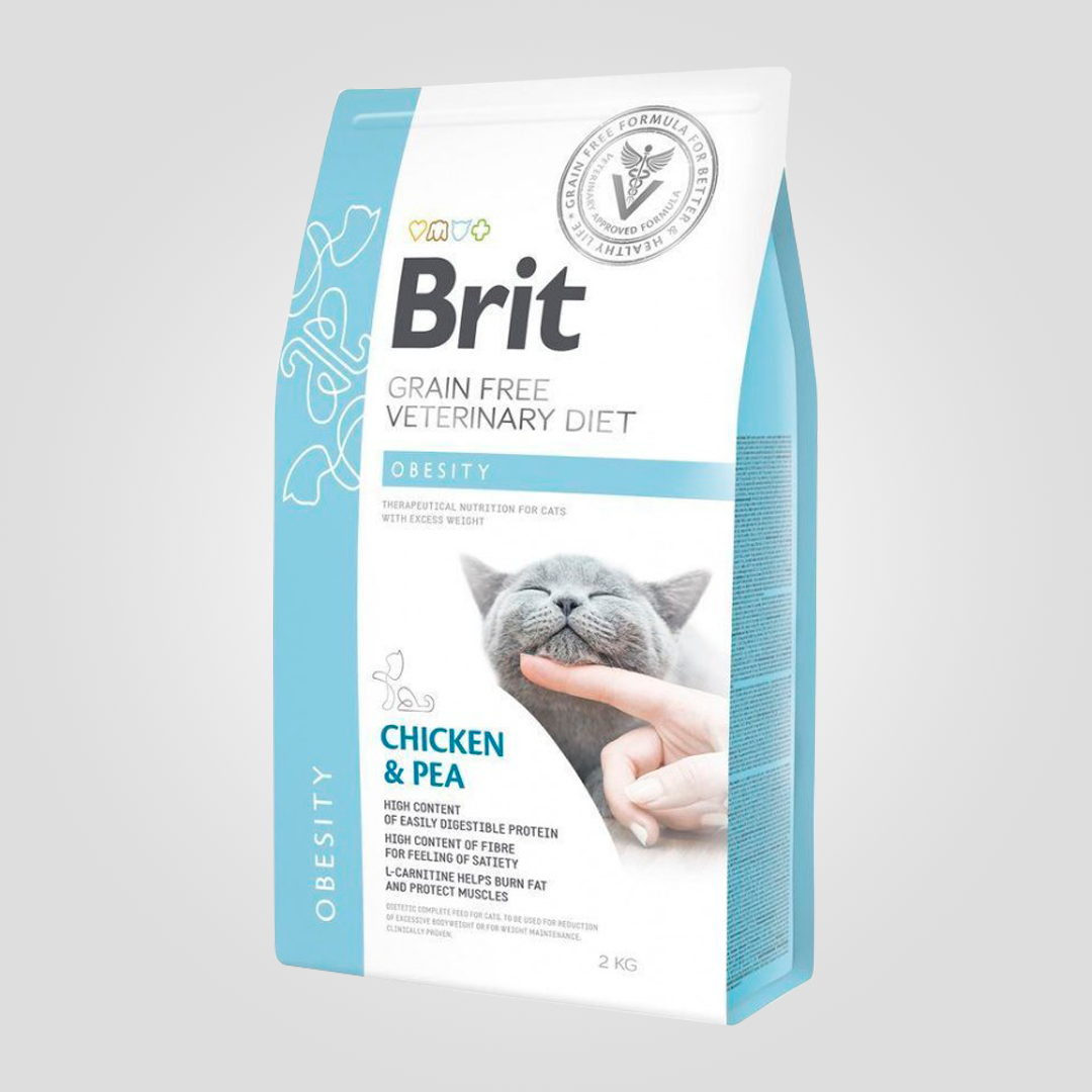 Корм сухой Brit VetDiet Cat Obesity для кошек при лишнем весе и ожирении с курицей и горохом 2 кг (2182963161)