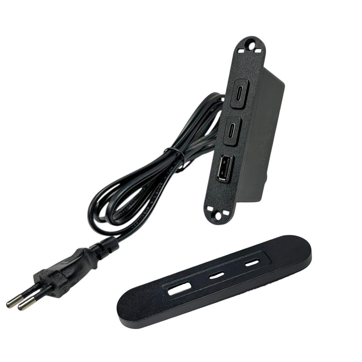 Зарядний пристрій Folem YY186 для монтажу в меблі PD 20W QC USB та 2 Type-C Зарядний пристрій Folem YY186 для монтажу в меблі PD 20W QC USB та 2 Type-C