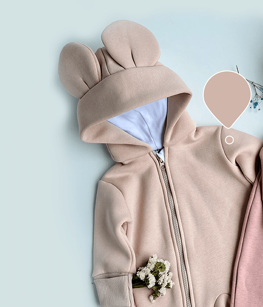 Комбинезон детский BUNNY BOX Микки с ушками триника утепленный р. 92 Бежевый (00392)