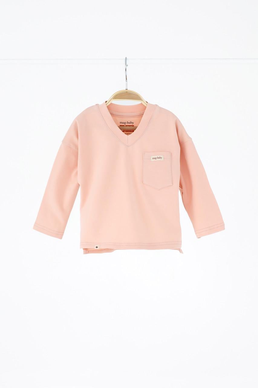 Лонгслів дитячий Mag Baby Pocket 116 см 5-6 роки Персиковий (2329028845)