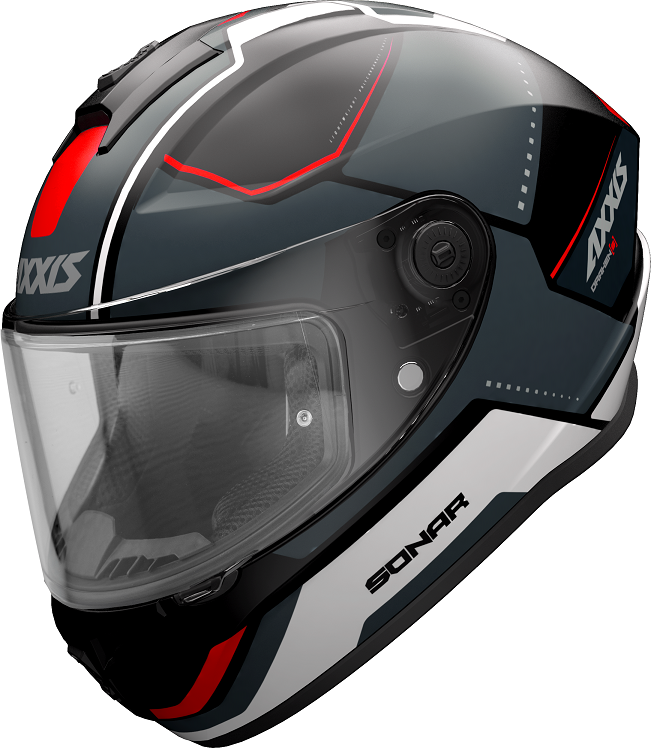 Мотошлем Axxis DRAKEN S Sonar B15 XS Matt Red (23648)