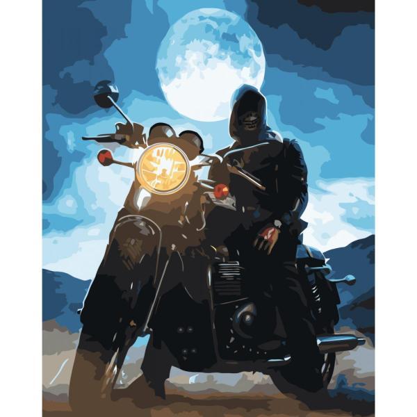 Картина по номерам Strateg Транспорт Байкерская ночь 40х50 см в термопакете (VA-3401-mt)