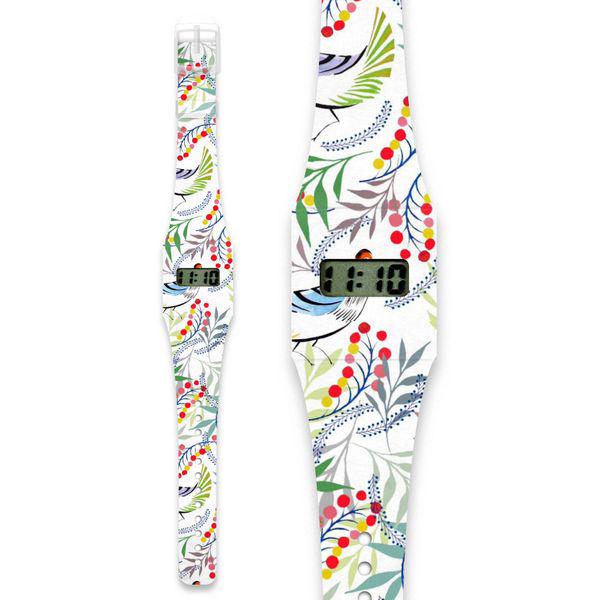 Наручные бумажные часы Pappwatch Florality Bird Slim женские Электронные (ILP - FLORALITY BIRD Slim) - фото 3