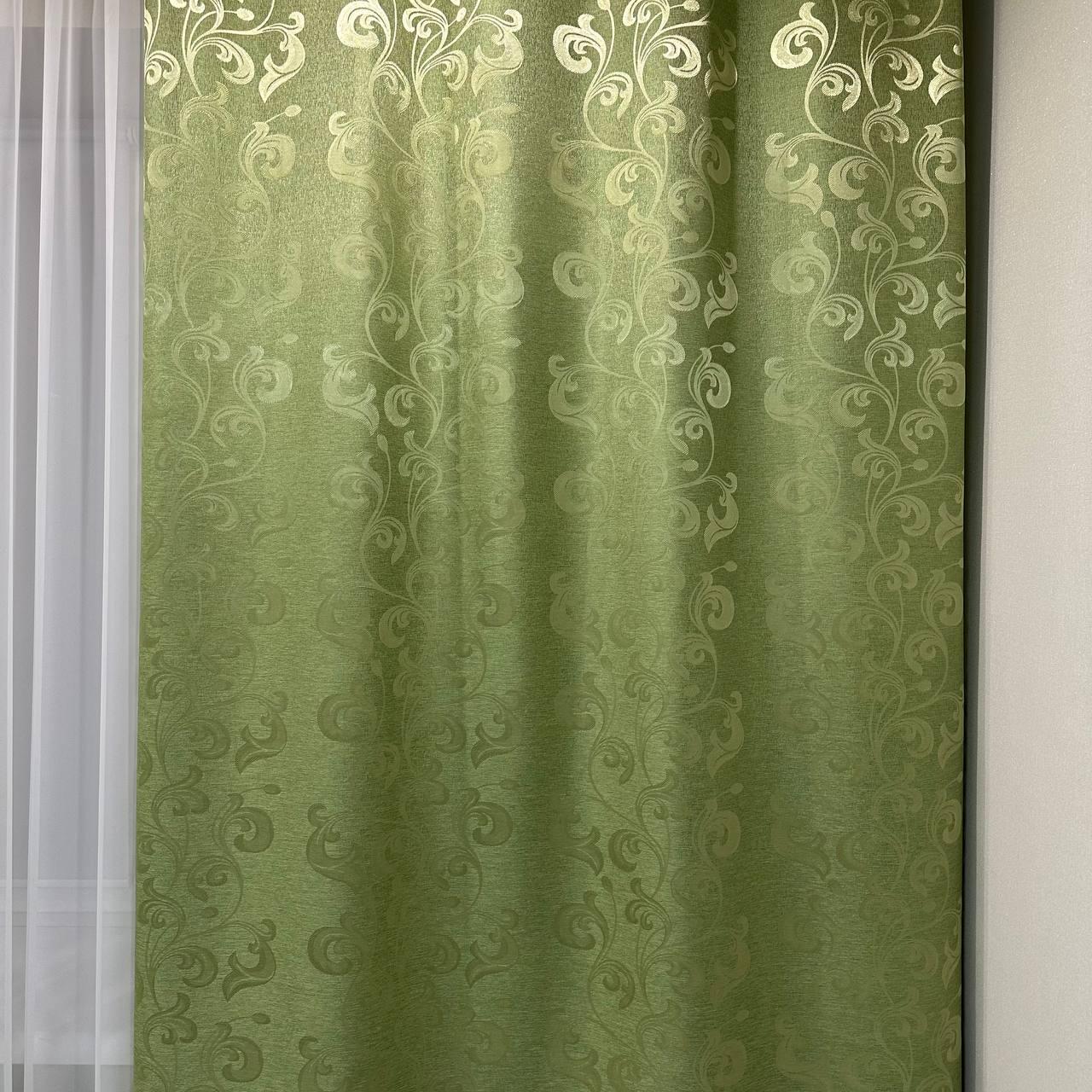 Штори Toscana жаккардові 1,5х2,7 м 2 шт. Салатовий - фото 3 Штори Toscana жаккардові 1,5х2,7 м 2 шт. Салатовий - фото 3