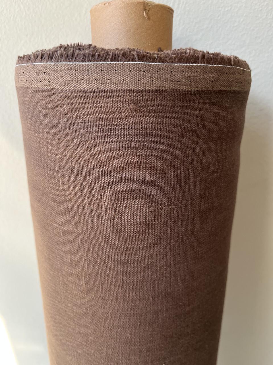 Ткань LINEN PLUS льняная 143 см 551 Коричневый