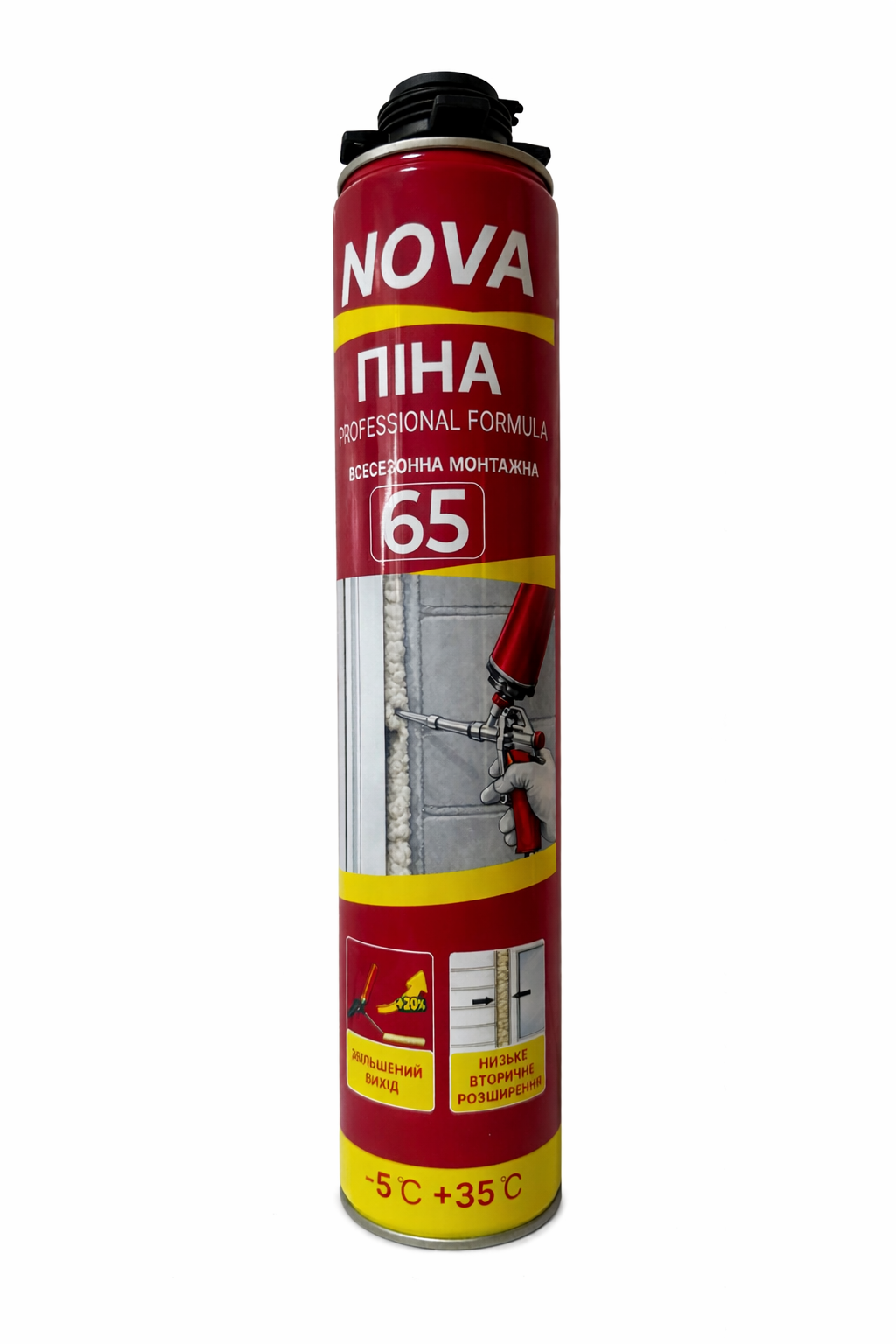 Піна монтажна всесезонна PRO NOVA 65 л 860 мл