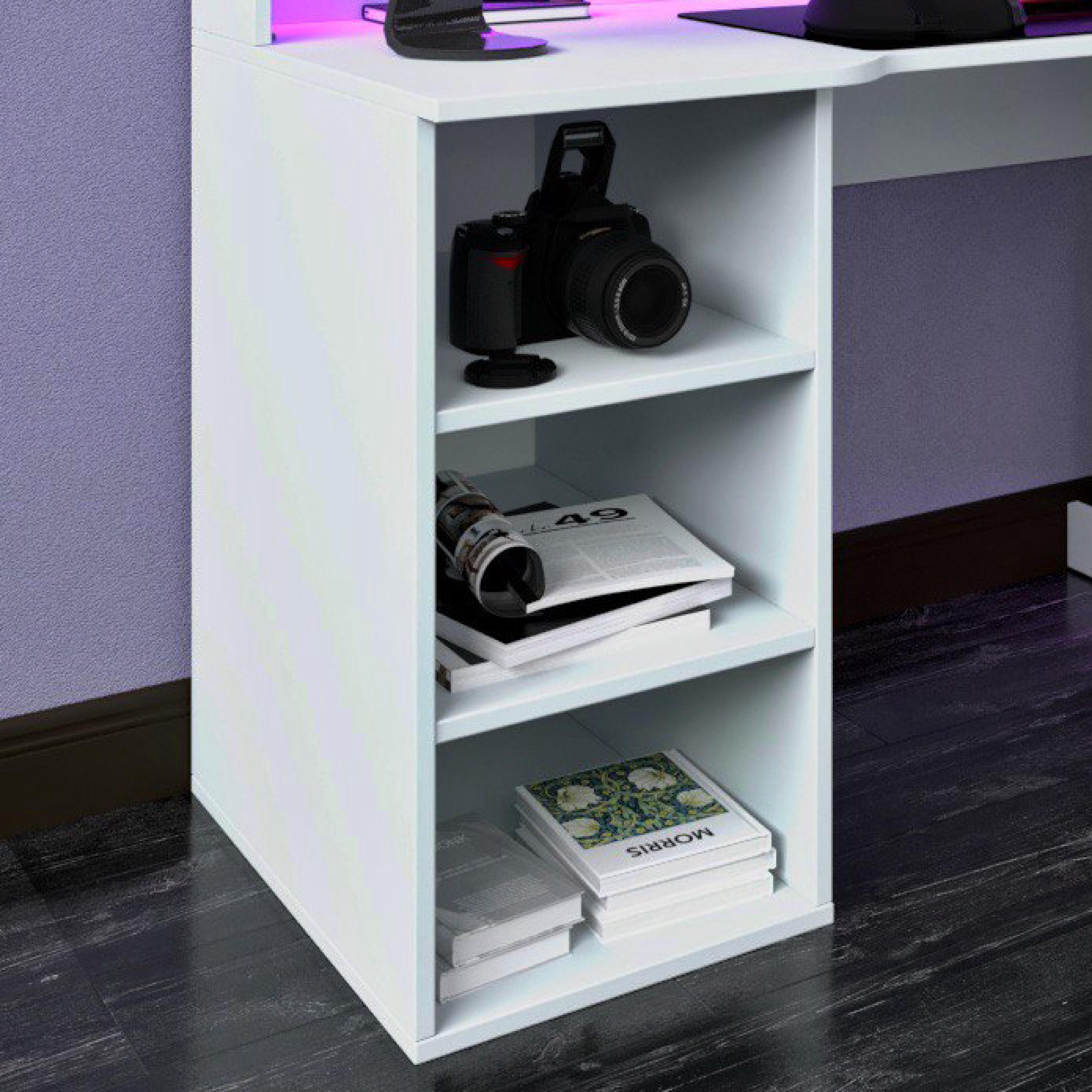 Компьютерный стол Mebellini Маршал NEW 1400х710/860х600 мм Белый (арт.SKEP1000-180) - фото 5 Компьютерный стол Mebellini Маршал NEW 1400х710/860х600 мм Белый (арт.SKEP1000-180) - фото 5