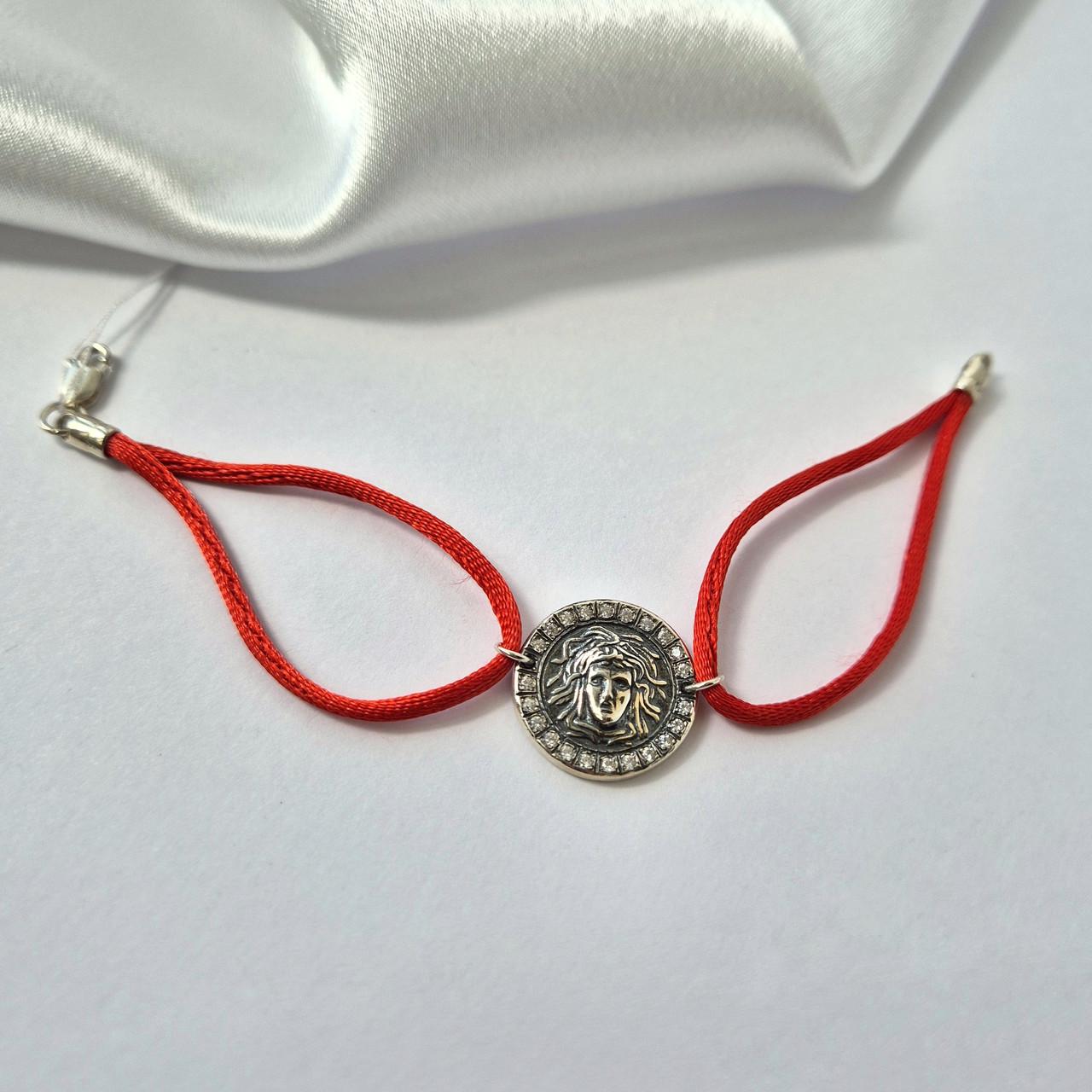 Браслет Версаче с белыми камнями серебро 925 пробы черненне 4,12 г 18,5 см Красный (7117) Браслет Версаче с белыми камнями серебро 925 пробы черненне 4,12 г 18,5 см Красный (7117)