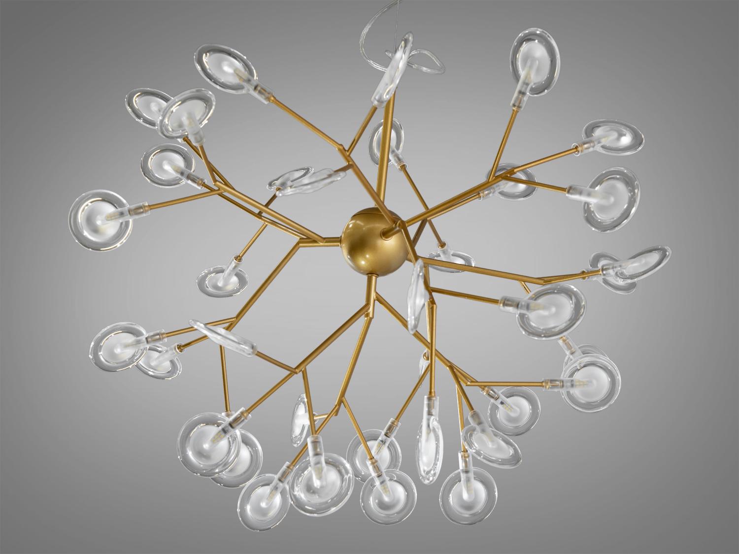 Люстра подвесная Светлячок 36 ламп Золотой сатин (887-36C GD) - фото 2 Люстра подвесная Светлячок 36 ламп Золотой сатин (887-36C GD) - фото 2