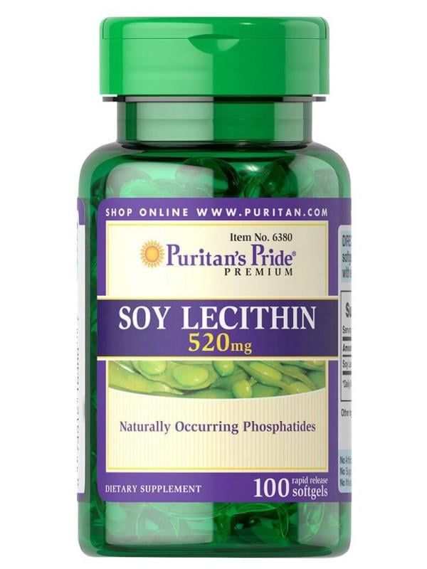 Добавка натуральная Puritans Pride Soy Lecithin 520 мг 100 капсул