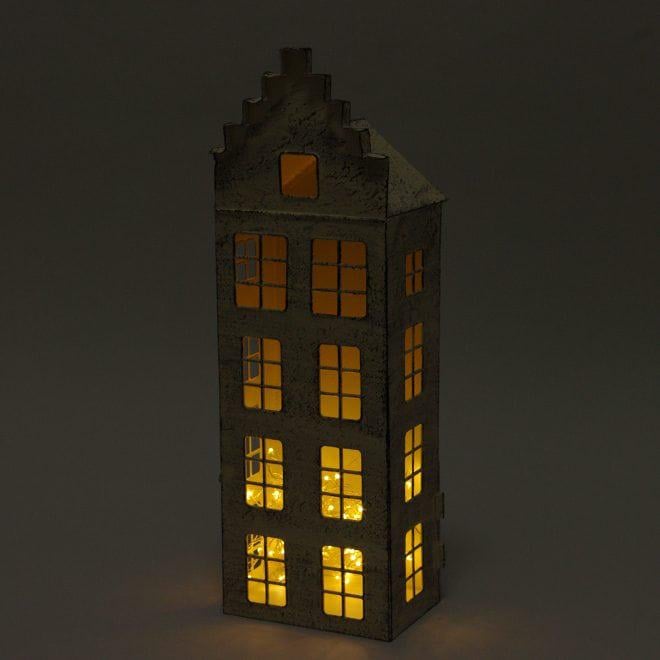 Свічник Flora Будиночок металевий 40 см Кремовий (39578) - фото 2