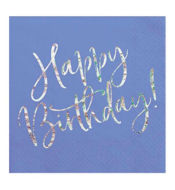 Салфетки бумажные Party Deco Happy Birthday 33 см 20 шт. Blue (10338)
