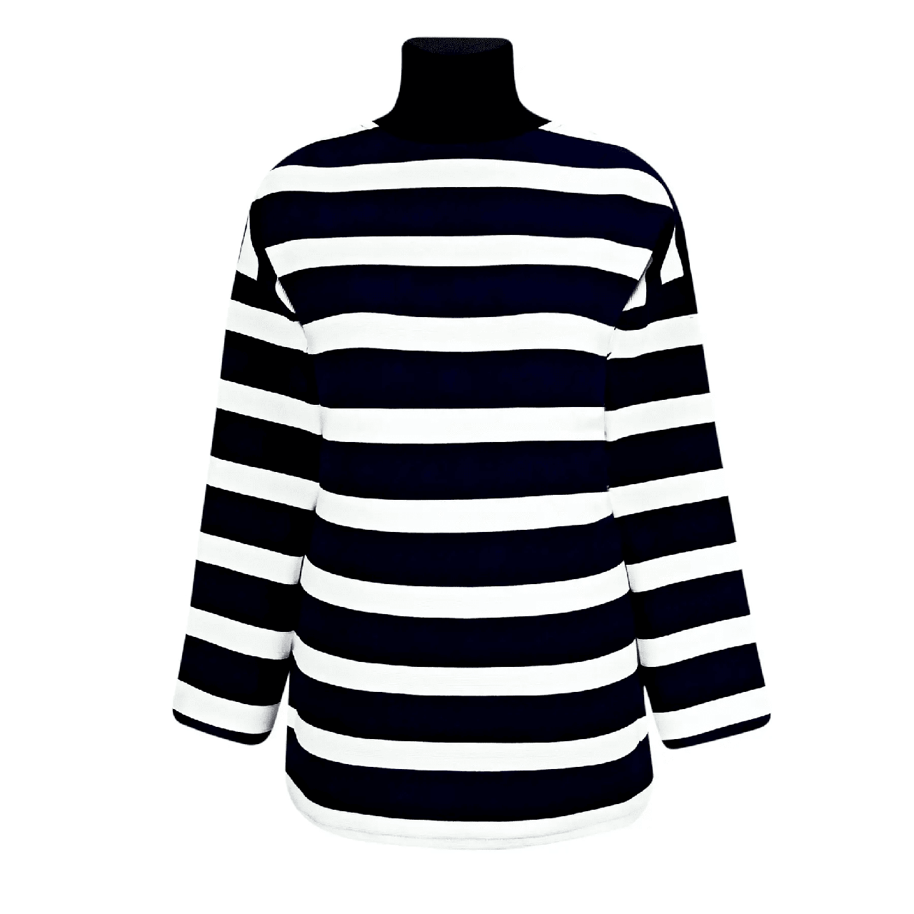 Блузка двунитка з довгими рукавами смужка р.52-54 Синій (871) - фото 4 Блузка двунитка з довгими рукавами смужка р.52-54 Синій (871) - фото 4