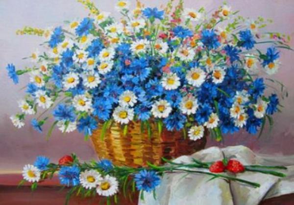 Картина по номерам Josef Otten Цветы Корзина полевых цветов 40х50 см в термопакете (3512RA_O-mt)