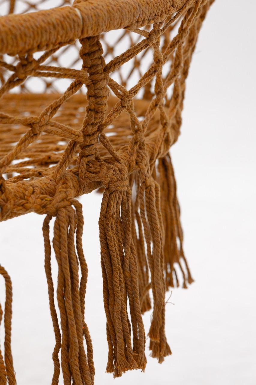 Кресло-качели подвесное плетеное WCG круглое с мягкой подушкой 140 см Коричневый (2702684521) - фото 6 Кресло-качели подвесное плетеное WCG круглое с мягкой подушкой 140 см Коричневый (2702684521) - фото 6