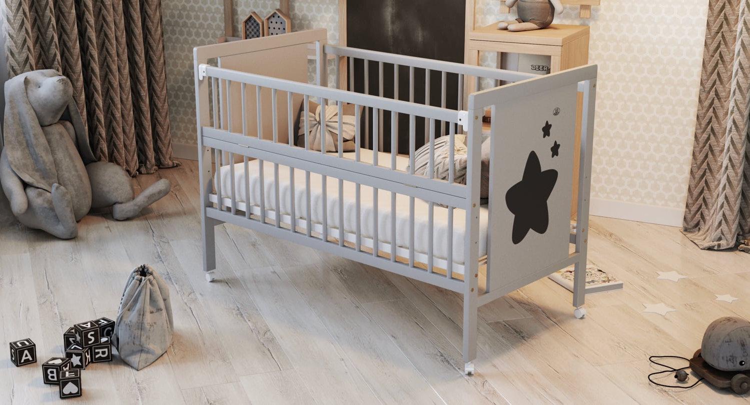 Детская кроватка Дубик-М Звездочка Серый Детская кроватка Дубик-М Звездочка Серый