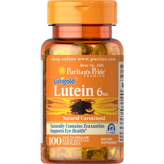 Комплекс для профілактики зору Puritan's Pride Lutigold Lutein 6 мг 100 Softgels