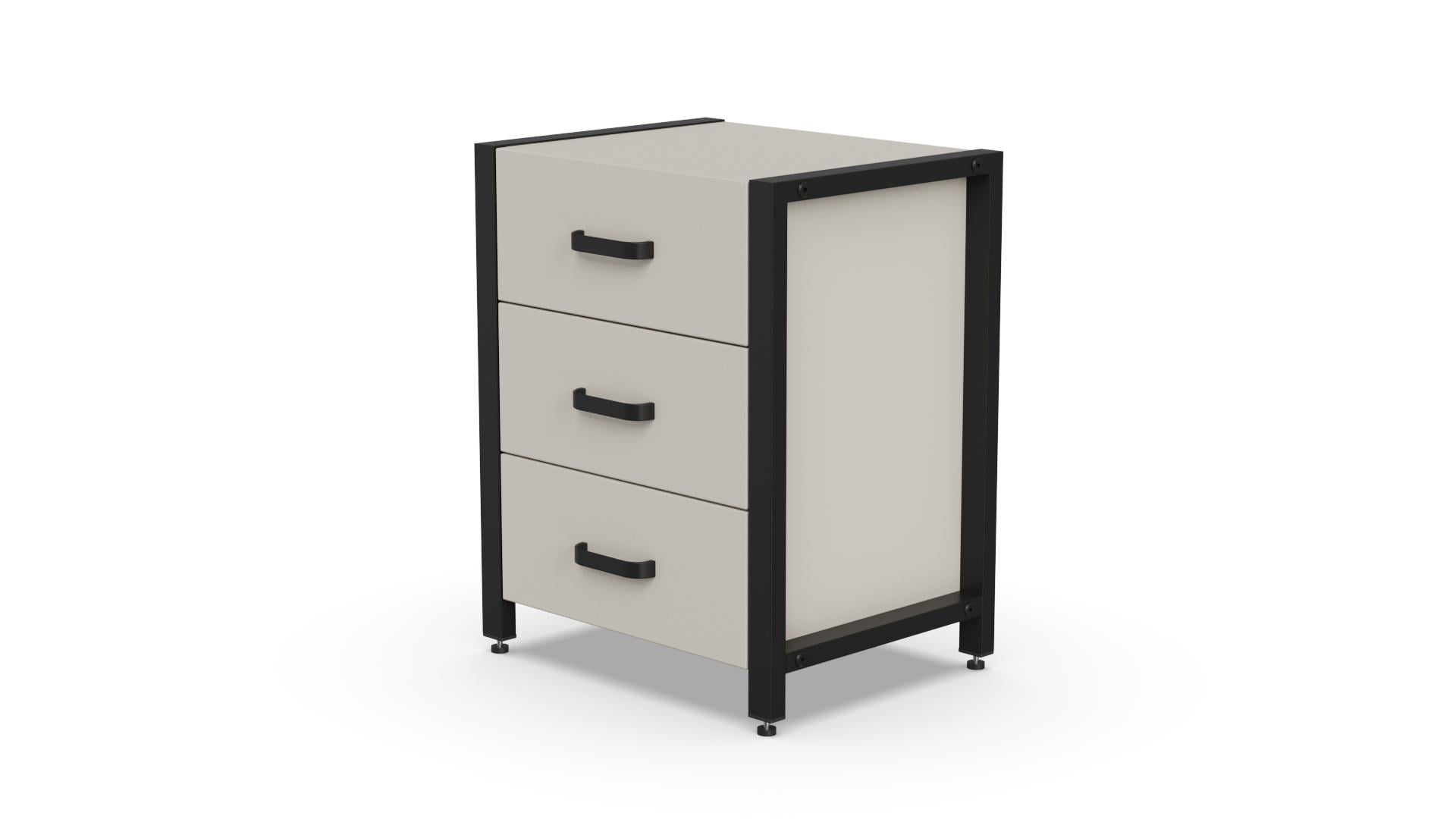 Тумба универсальная Ferrum-decor Вивьен ДСП 16 мм 3 50x41x40 Черный/Кашемир (FRD-107746)